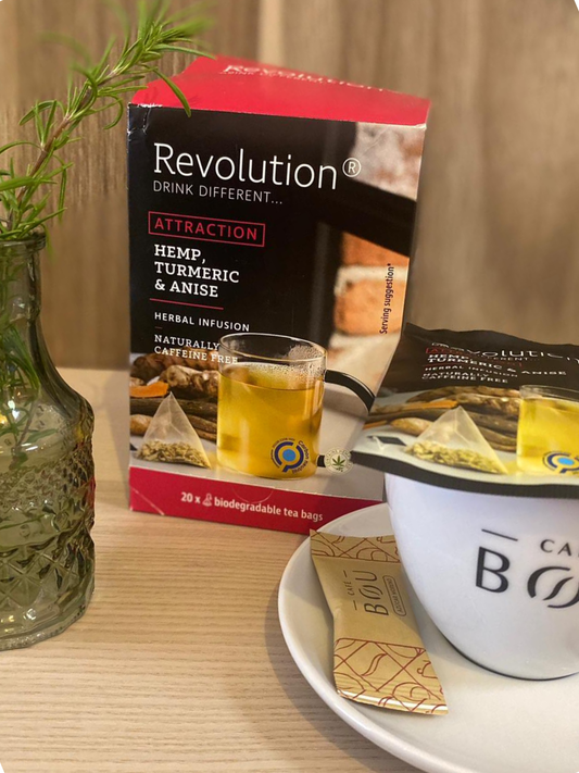 Revolution ATRACTION Infusión de semillas de cáñamo con cúrcuma y anís