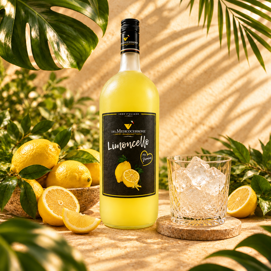 Limoncello entre hojas tropicales