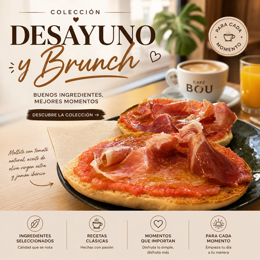 Mollete con tomate natural jamón ibérico aceite de oliva y sal